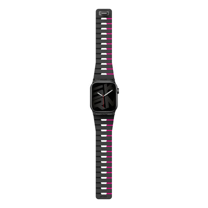 Apple Watch 10 42mm Skinarma Gemini Serisi TPU Magnetik Silikon Kordon Su Yeşil