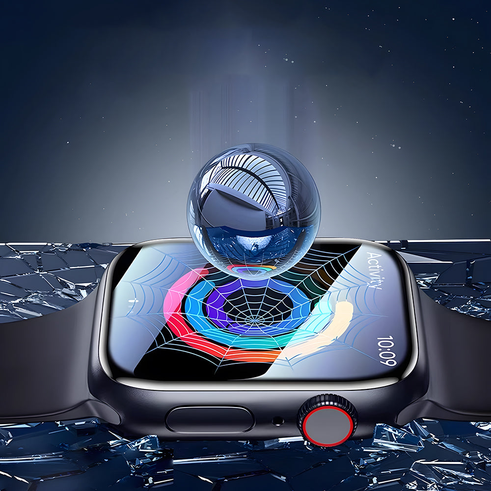 Apple Watch 10 42mm Wiwu JD-107 Easy Install Serisi HD Ekran Koruyucu Film + Kolay Uygulama Aparatı Siyah