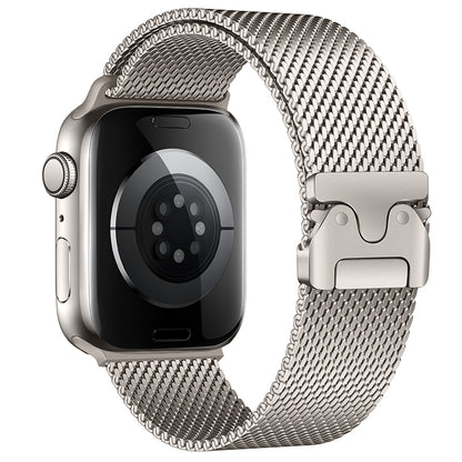 Apple Watch 10 42mm Zore KRD-121 Metal Hasır Kordon Siyah
