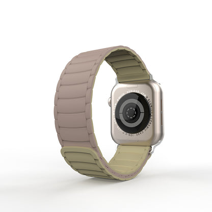 Apple Watch 10 42mm Zore KRD-122 Silikon Kordon Strap Kayış Siyah-Yeşil