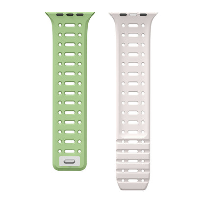 Apple Watch 10 42mm Zore KRD-124 Silikon Kordon Strap Kayış Siyah-Turuncu