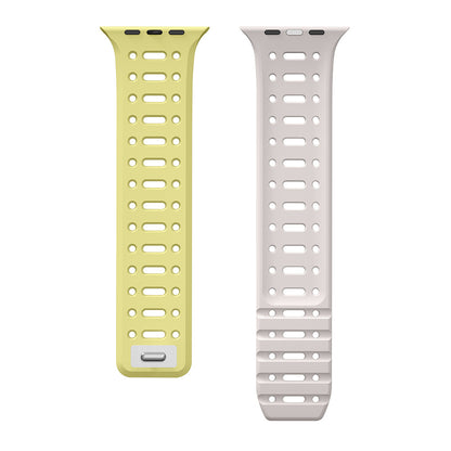 Apple Watch 10 42mm Zore KRD-124 Silikon Kordon Strap Kayış Siyah-Gri