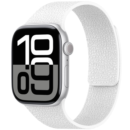 Apple Watch 10 42mm Zore KRD-136 Kabartma Desenli Silikon Kordon Beyaz