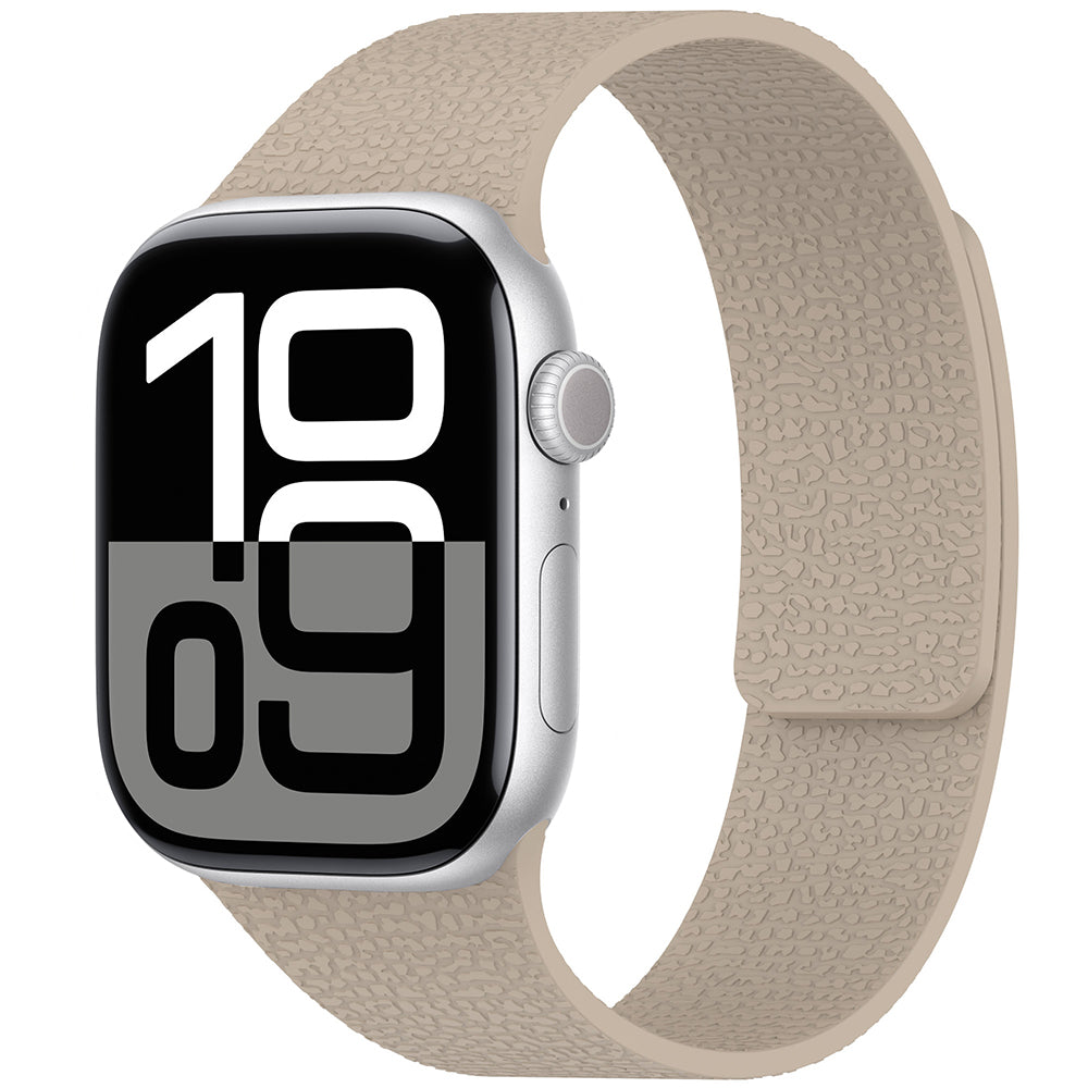 Apple Watch 10 42mm Zore KRD-136 Kabartma Desenli Silikon Kordon Cocao