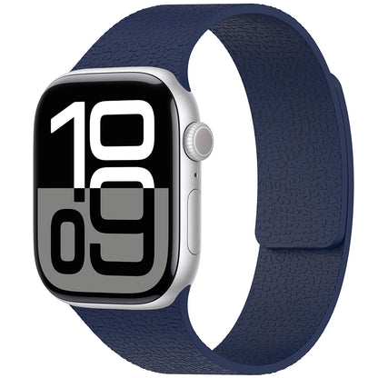 Apple Watch 10 42mm Zore KRD-136 Kabartma Desenli Silikon Kordon Lacivert