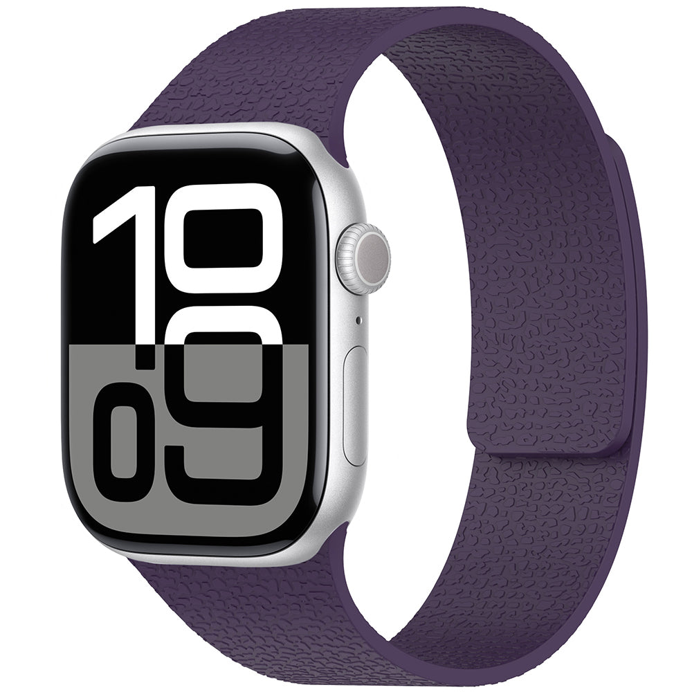 Apple Watch 10 42mm Zore KRD-136 Kabartma Desenli Silikon Kordon Mor
