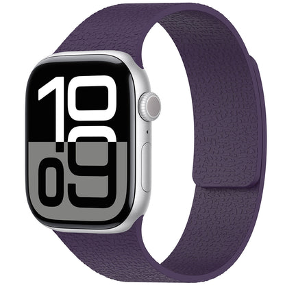 Apple Watch 10 42mm Zore KRD-136 Kabartma Desenli Silikon Kordon Mor