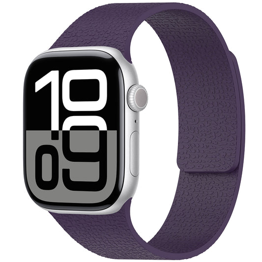 Apple Watch 10 42mm Zore KRD-136 Kabartma Desenli Silikon Kordon Mor