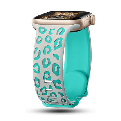 Apple Watch 10 42mm Zore KRD-140 Silikon Kordon Strap Kayış Gri-Yeşil
