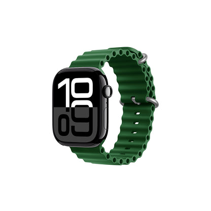 Apple Watch 10 42mm Zore KRD-75 Silikon Kordon Koyu Yeşil