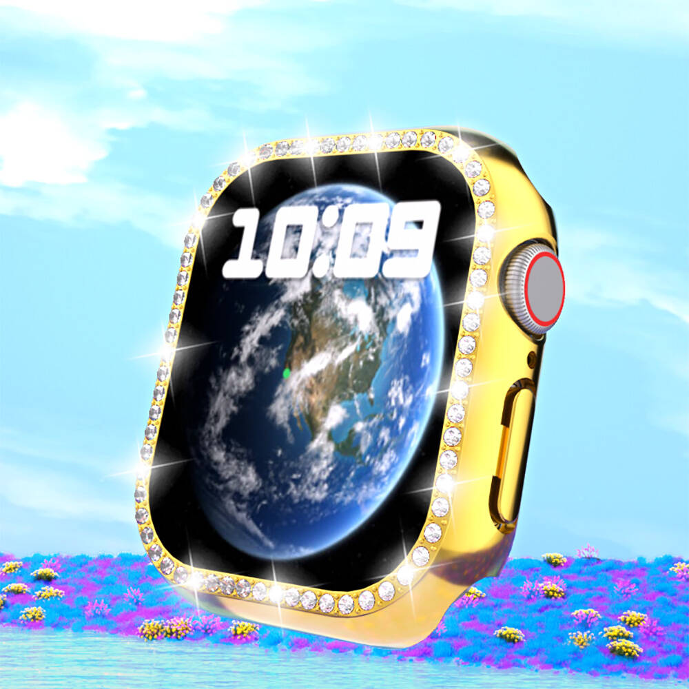 Apple Watch 10 42mm Zore Watch Gard 05 Sert PC Koruyucu Gold