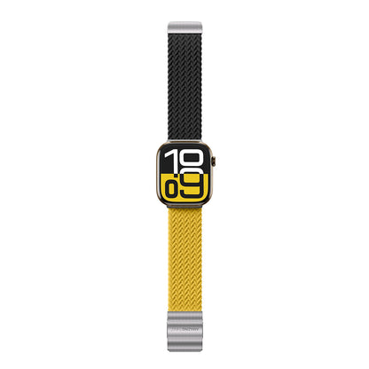 Apple Watch 10 46mm Amazingthing Glamour Blend Hasır Kordon Siyah-Gri