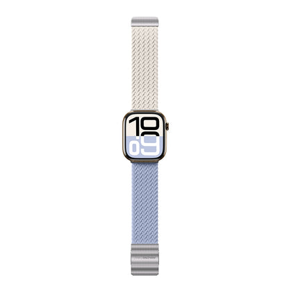 Apple Watch 10 46mm Amazingthing Glamour Blend Hasır Kordon Pembe-Gri