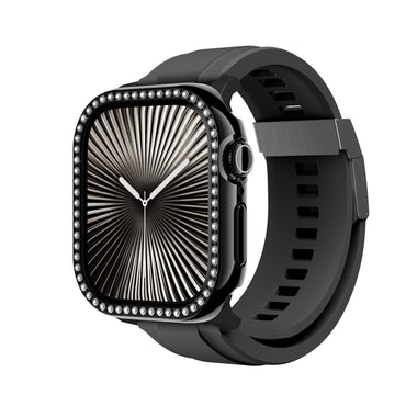 Apple Watch 10 46mm Amazingthing Gleam Fit FullGuard Stone Hard PC Case and Screen Protector Starlight