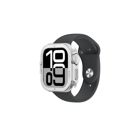 Apple Watch 10 46mm Amazingthing Premium Armor Fit FullGuard Metal Case and Screen Protector Gray 