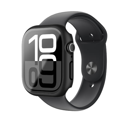 Apple Watch 10 46mm Amazingthing Radix Minimal FullGuard Sert PC Kasa ve Ekran Koruyucu Siyah