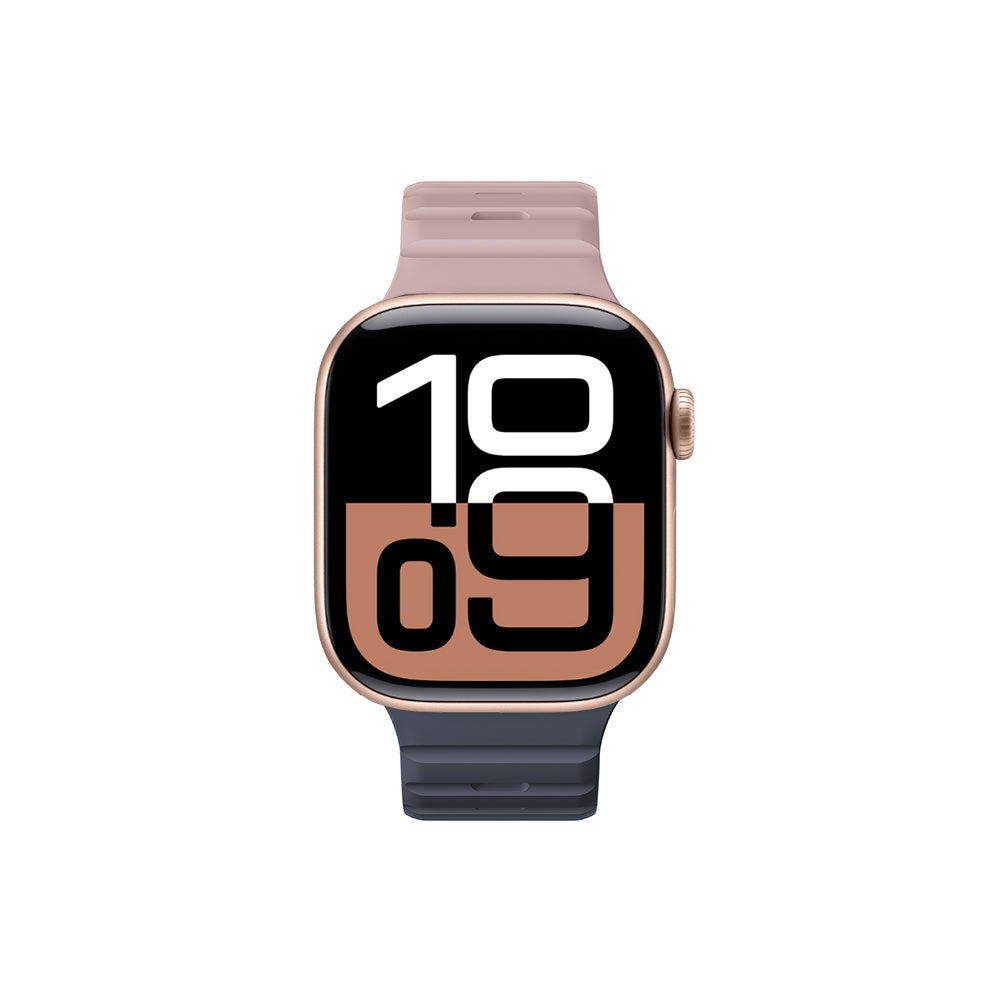 Apple Watch 10 46mm Amazingthing SilqLock Silikon Kordon Strap Kayış Pembe