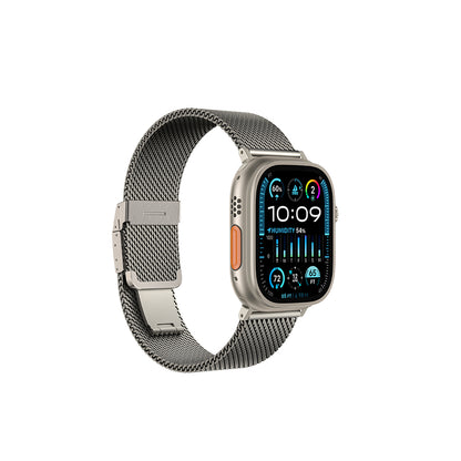 Apple Watch 10 46mm Amazingthing Titan Premium Metal Hasır Kordon Titanyum