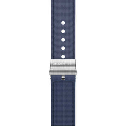 Apple Watch 10 46mm Amazingthing Titan Swift Deri Dokulu Silikon Kordon Lacivert