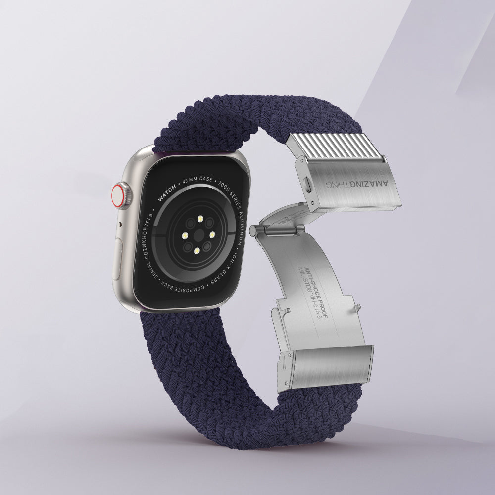 Apple Watch 10 46mm Amazingthing Titan Weave 2 Sport Örgü Kordon Gri