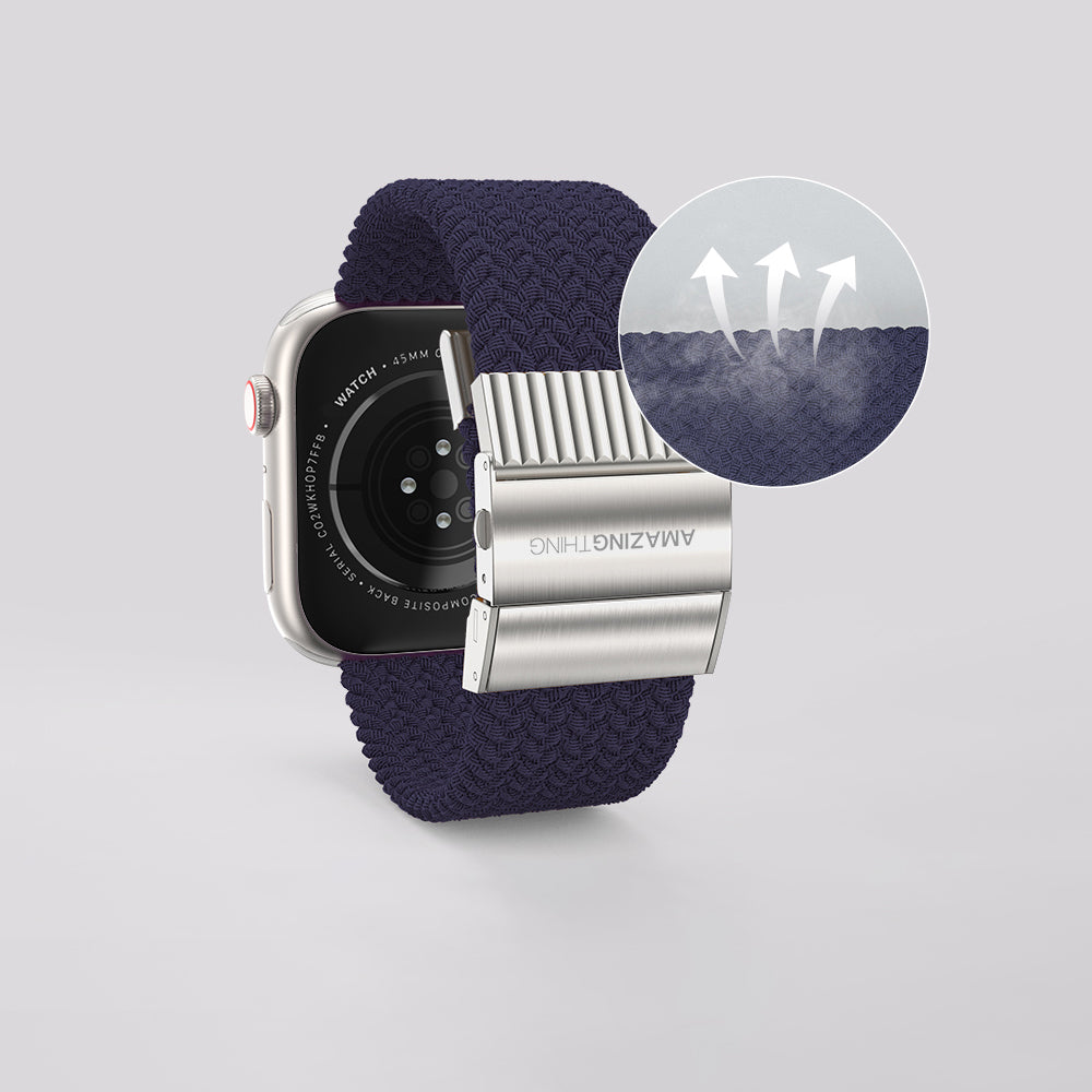 Apple Watch 10 46mm Amazingthing Titan Weave 2 Sport Örgü Kordon Gri