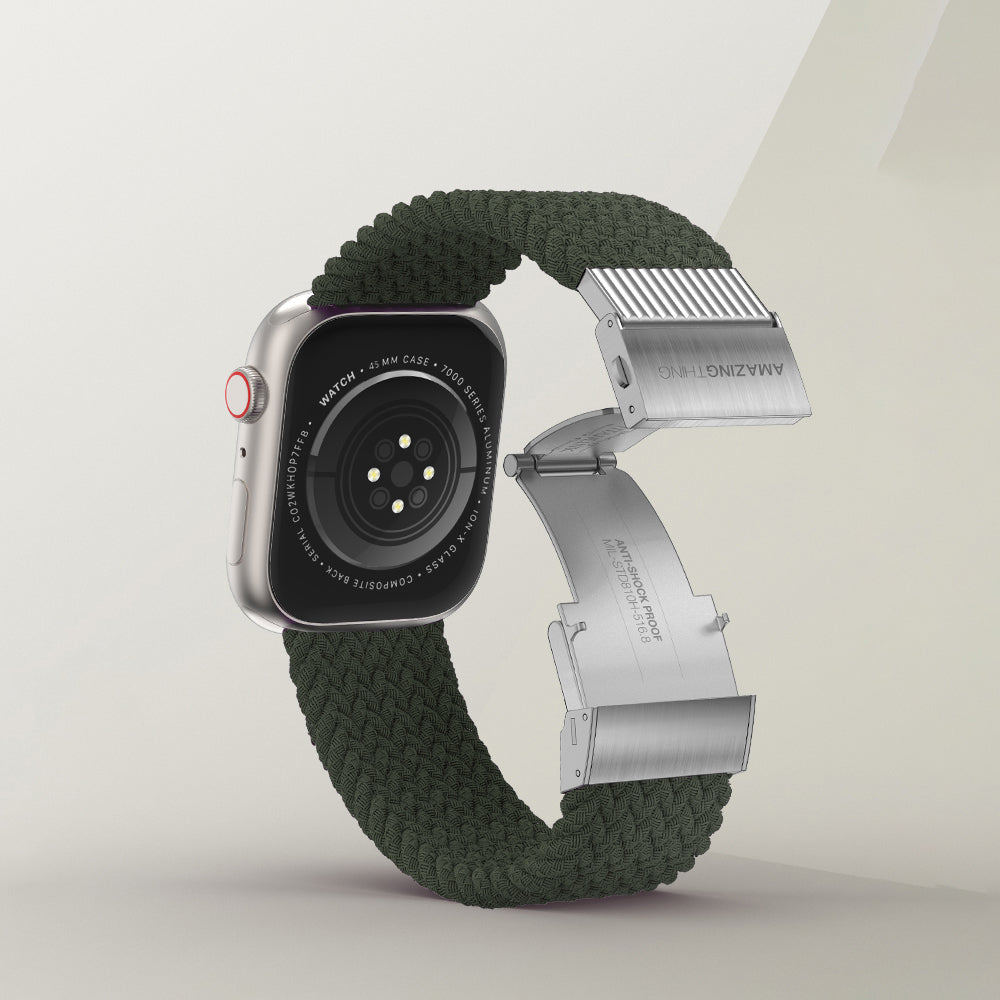 Apple Watch 10 46mm Amazingthing Titan Weave 2 Sport Örgü Kordon Gri