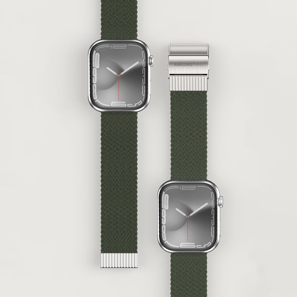 Apple Watch 10 46mm Amazingthing Titan Weave 2 Sport Örgü Kordon Gri
