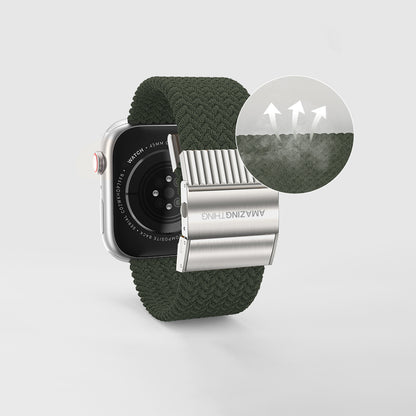 Apple Watch 10 46mm Amazingthing Titan Weave 2 Sport Örgü Kordon Gri