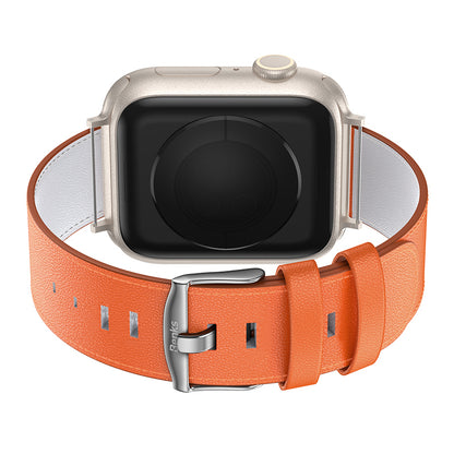Apple Watch 10 46mm Benks Vintage Genuine Leather Serisi Deri Kordon Strap Kayış Siyah