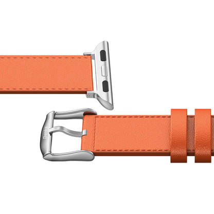 Apple Watch 10 46mm Benks Vintage Genuine Leather Serisi Deri Kordon Strap Kayış Siyah