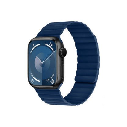 Apple Watch 10 46mm Kordon Raptic Magnetik Tak Çıkar Silikon Strap Kayış Siyah