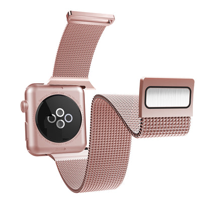 Apple Watch 10 46mm Raptic Mesh Band Serisi Metal Hasır Kordon Rose Gold