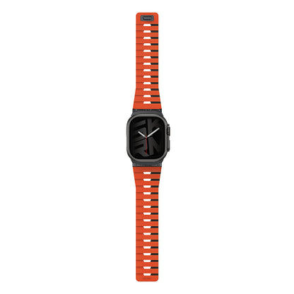 Apple Watch 10 46mm Skinarma Gemini Serisi TPU Magnetik Silikon Kordon Lacivert