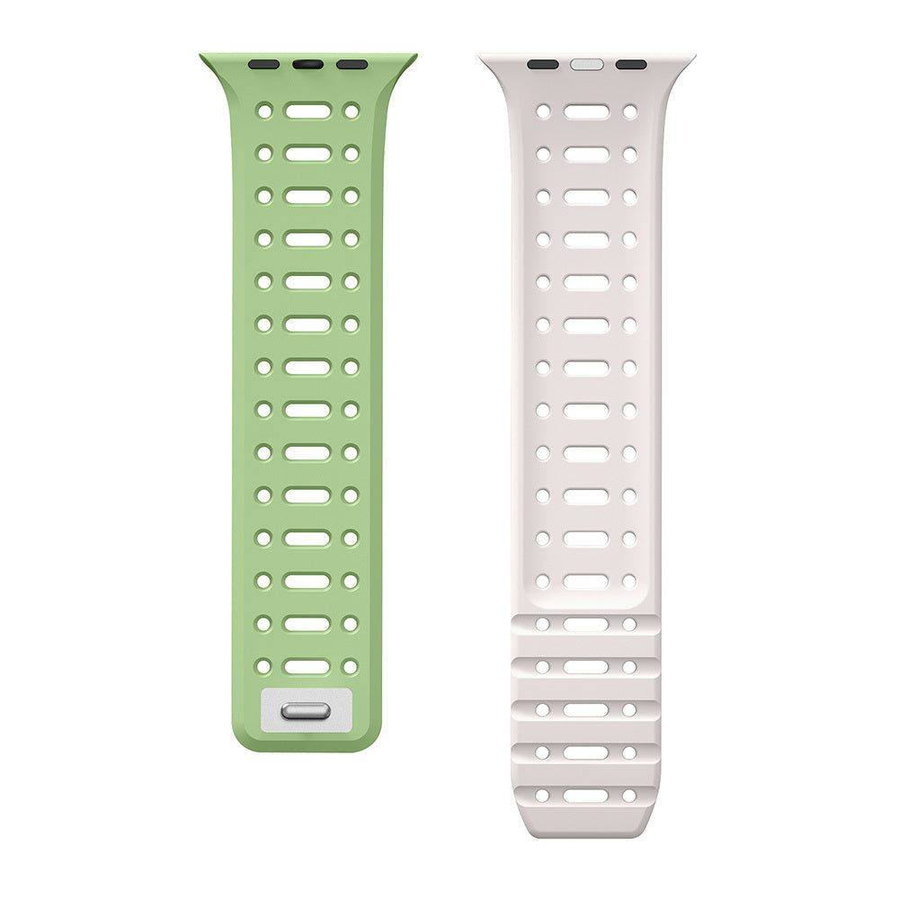 Apple Watch 10 46mm Zore KRD-124 Silikon Kordon Strap Kayış Turuncu-Gri