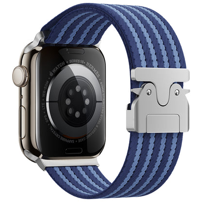 Apple Watch 10 46mm Zore KRD-133 Naylon Kumaş Hasır Örgülü Kordon Mavi