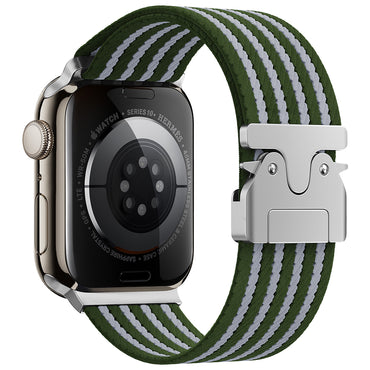 Apple Watch 10 46mm Zore KRD-133 Naylon Kumaş Hasır Örgülü Kordon Turuncu