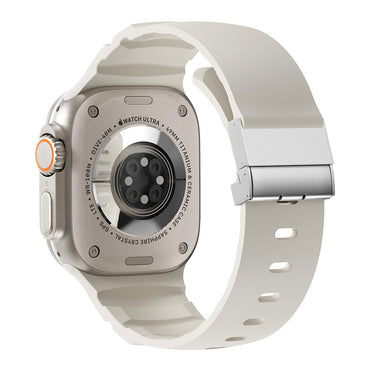 Apple Watch 10 46mm Zore KRD-145 Metal Tokalı Silikon Kordon Gri