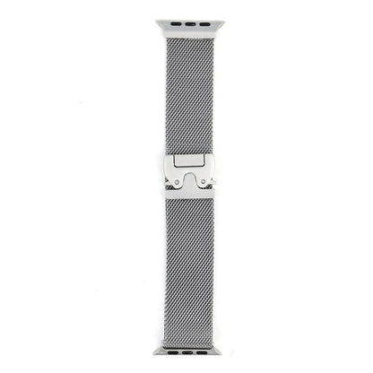 Apple Watch 10 46mm Zore KRD-25 Metal Hasır Kordon Gri