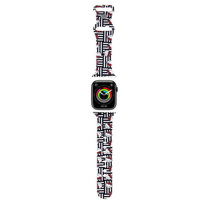Apple Watch 38mm Hello Kitty Orjinal Lisanslı Çizgiler & Kitty Silikon Kordon Siyah