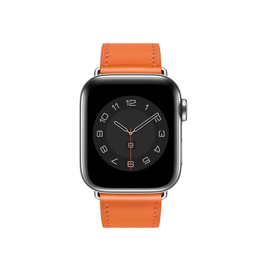 Apple Watch 38mm Wiwu Attleage Watchband Genuine Leather Band Orange 