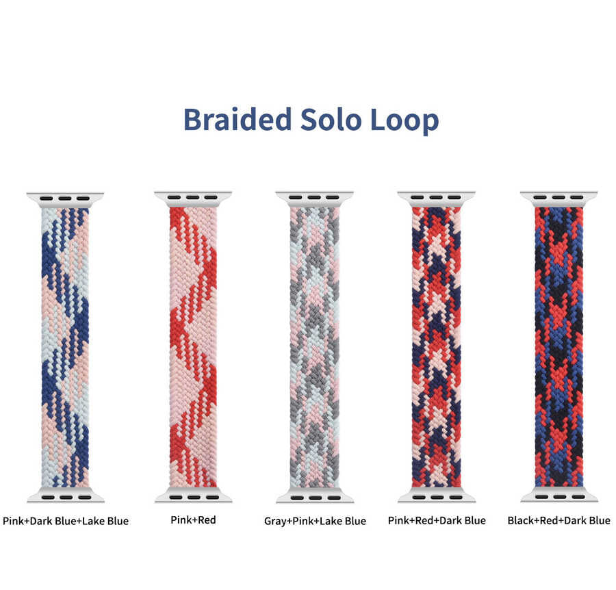 Apple Watch 38mm Wiwu Braided Solo Loop Contrast Color Medium Band NO1