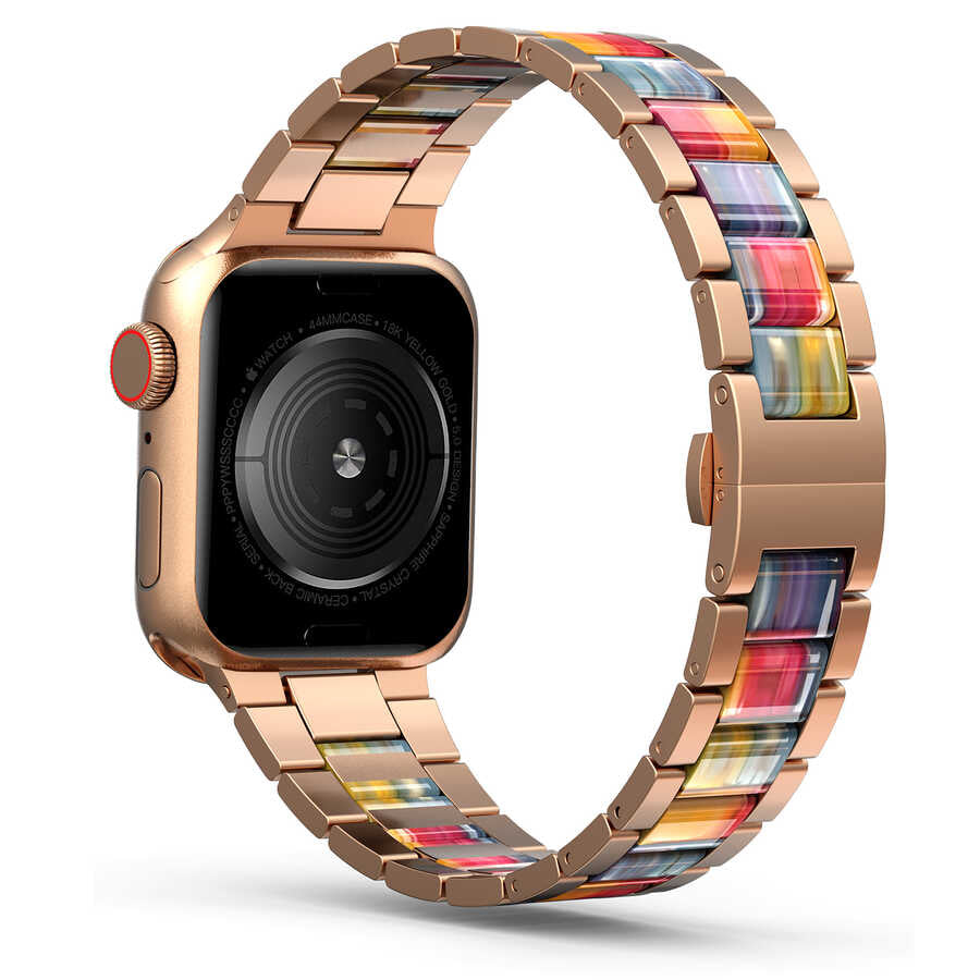 Apple Watch 38mm Wiwu Resin Steel Belt Metal Band Pink