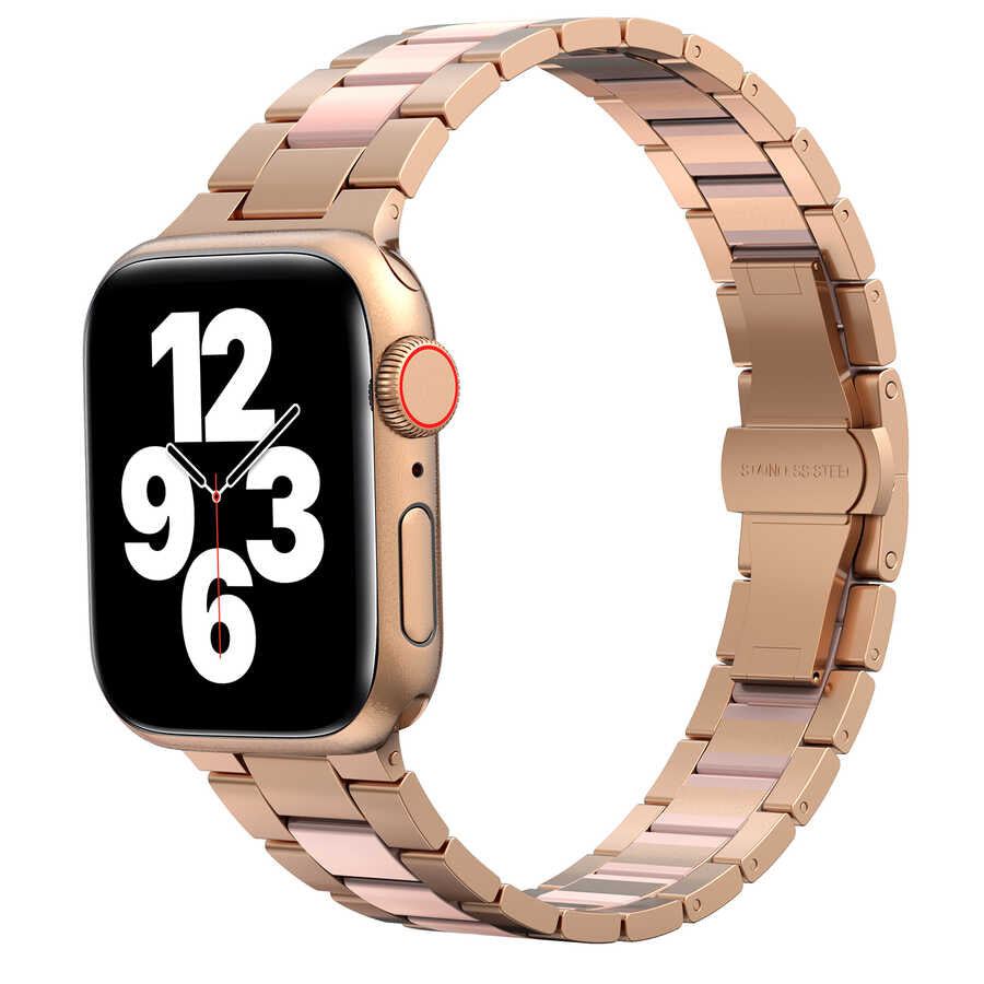 Apple Watch 38mm Wiwu Resin Steel Belt Metal Band Pink