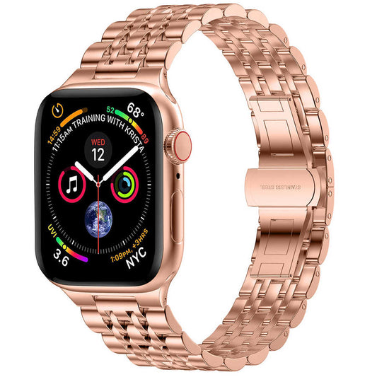 Apple Watch 38mm Wiwu Seven Beads Steel Belt Metal Band Gold