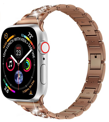 Apple Watch 38mm Wiwu Three Beads Set Auger Metal Band Silver 