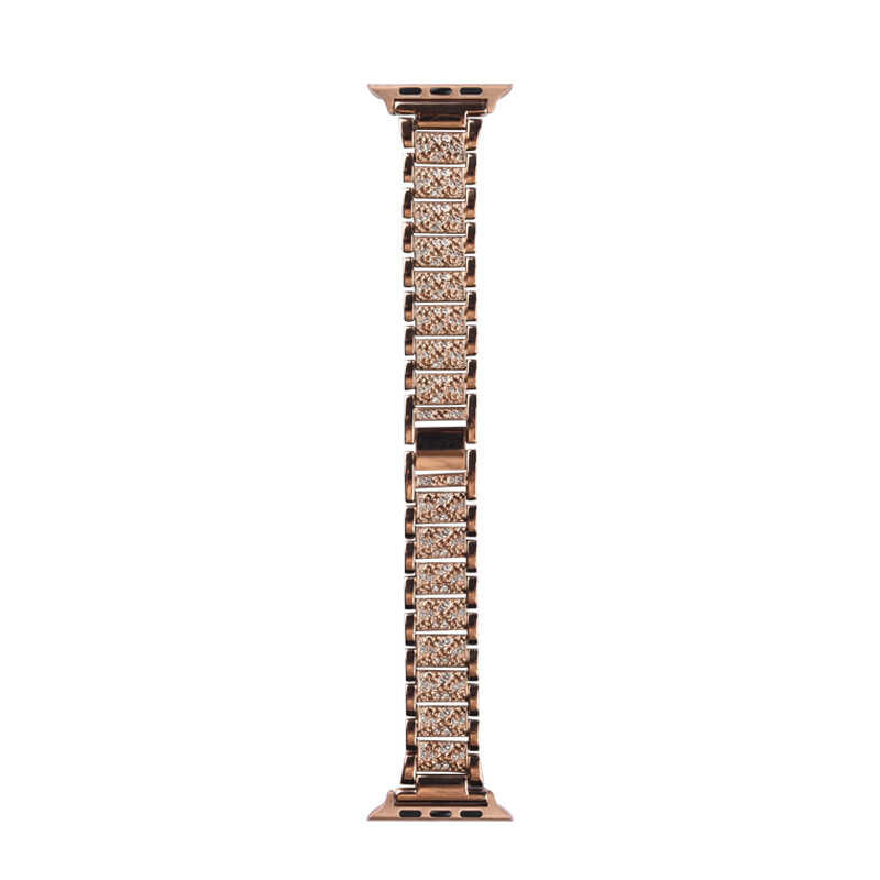 Apple Watch 38mm Wiwu Three Beads Set Auger Metal Band Rose Gold 