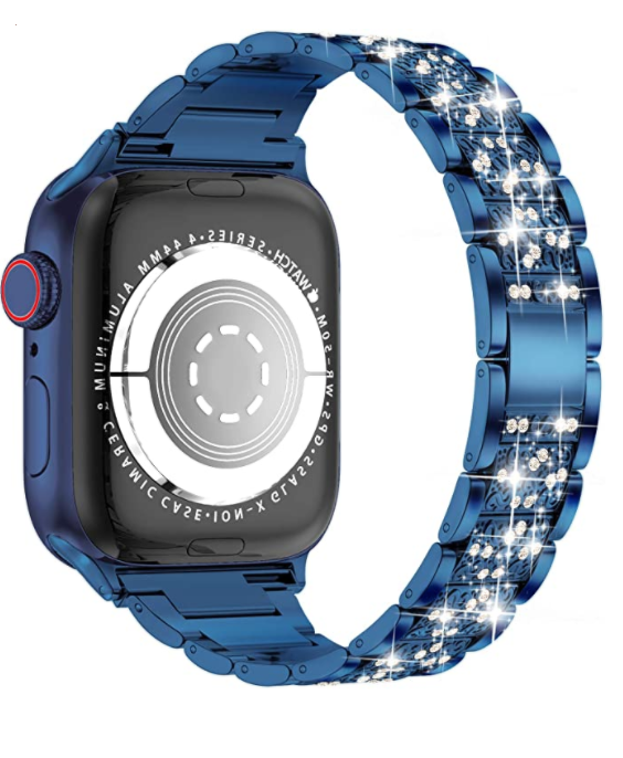 Apple Watch 38mm Wiwu Three Beads Set Auger Metal Band Blue 