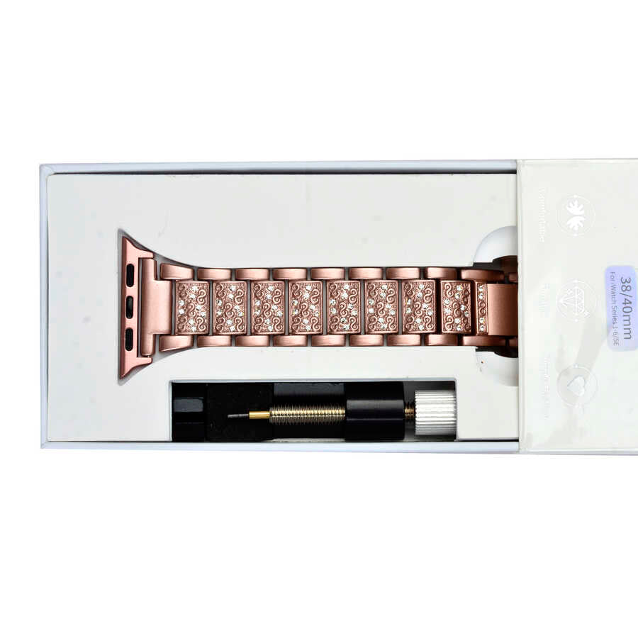 Apple Watch 38mm Wiwu Three Beads Set Auger Metal Band Gold 