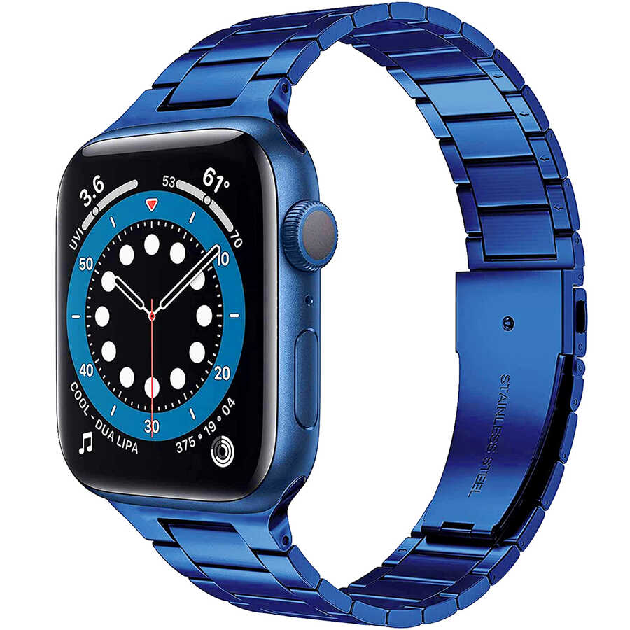 Apple Watch 38mm Wiwu Ultra Thin Steel Belt Three Beads Metal Band Gray 