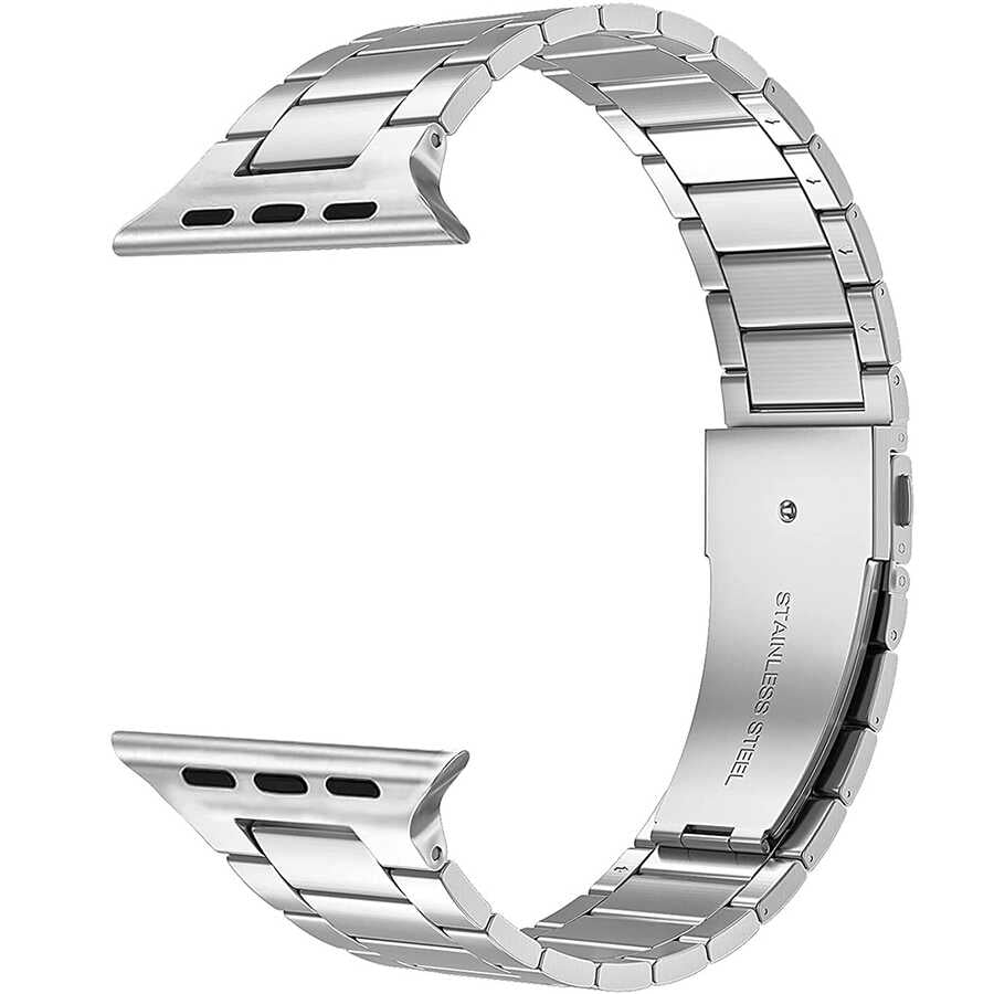 Apple Watch 38mm Wiwu Ultra Thin Steel Belt Three Beads Metal Band Gray 